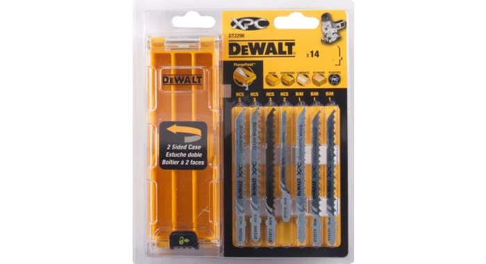 DeWalt DT2298 14 Delig Decoupeerzaagblad Set XPC In Cassette - Hout / Kunststof / Laminaat - DT2298-QZ 3 DeWalt DT2298 14 Delig Decoupeerzaagblad Set XPC In Cassette - Hout / Kunststof / Laminaat - DT2298-QZ