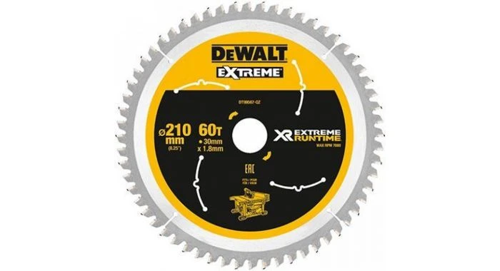 DeWalt DT99567 XR Cirkelzaagblad - 210 X 30 X 60T - Hout - DT99567-QZ 3 DeWalt DT99567 XR Cirkelzaagblad - 210 X 30 X 60T - Hout - DT99567-QZ