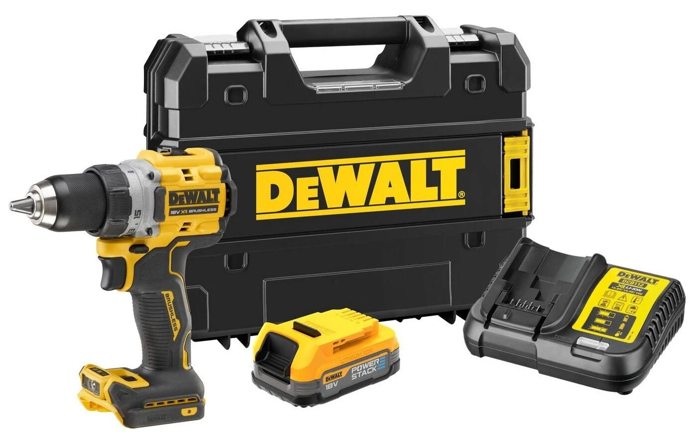 DeWALT DCD800E1T 18V Li-ion Accu Klopboormachine Set (18V XR G3 Powerstack Accu) In TSTAK Koffer 3 DeWALT DCD800E1T 18V Li-ion Accu Klopboormachine Set (18V XR G3 Powerstack Accu) In TSTAK Koffer