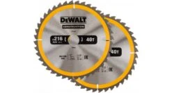 DeWALT DT1953 Duopack Construction Cirkelzaagblad - 216 X 30 X 40T - Hout (Met Nagels)