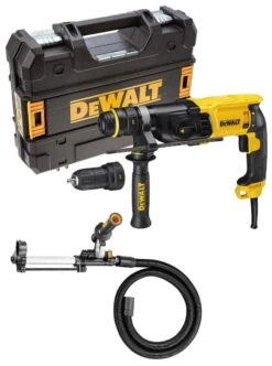 DeWALT 28 DeWalt D25135K SDS-plus Combihamer Incl. Snelspanboorkop & Stofafzuiging (D25301D) In Koffer - 800W - 2,8J - D25135K-QS