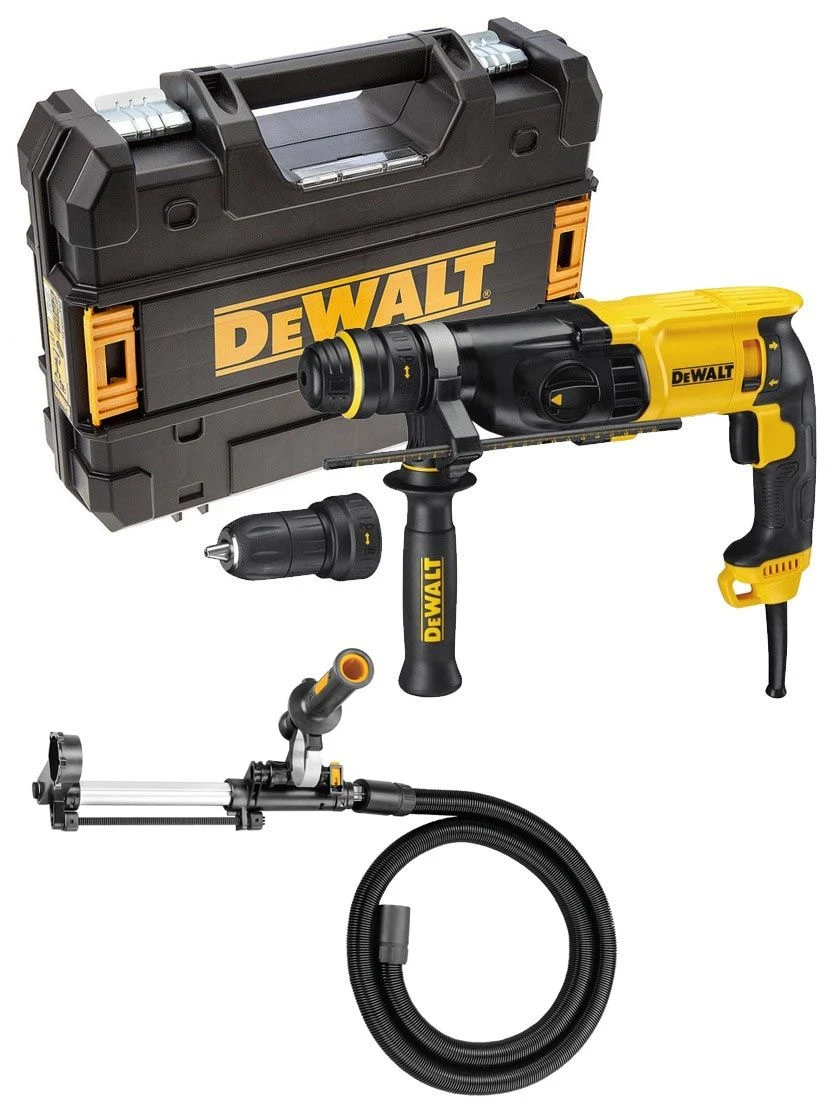 DeWalt D25135K SDS-plus Combihamer Incl. Snelspanboorkop & Stofafzuiging (D25301D) In Koffer - 800W - 2,8J - D25135K-QS 3 DeWalt D25135K SDS-plus Combihamer Incl. Snelspanboorkop & Stofafzuiging (D25301D) In Koffer - 800W - 2,8J - D25135K-QS