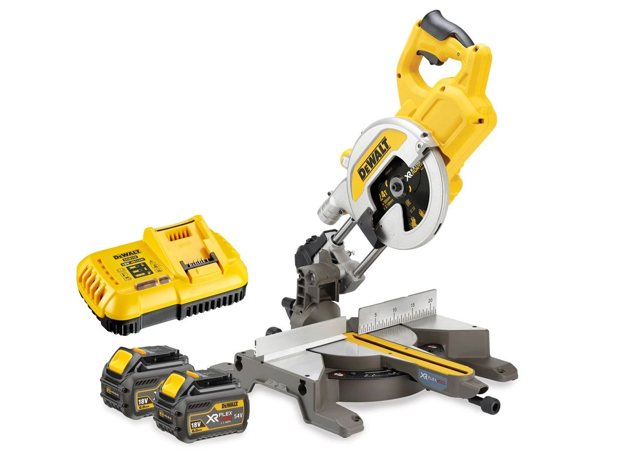 Dewalt DCS777T2 18V/54V XR FlexVolt Li-Ion Accu Afkort- En Verstekzaagmachine Set (2x 6.0Ah Accu) - 216 X 30mm - Koolborstelloos - DCS777T2-QW 3 Dewalt DCS777T2 18V/54V XR FlexVolt Li-Ion Accu Afkort- En Verstekzaagmachine Set (2x 6.0Ah Accu) - 216 X 30mm - Koolborstelloos - DCS777T2-QW